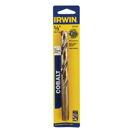 Irwin Irwin 1/2 in. X 6 in. L Cobalt Steel Drill Bit Straight Shank 1 pc 3016132